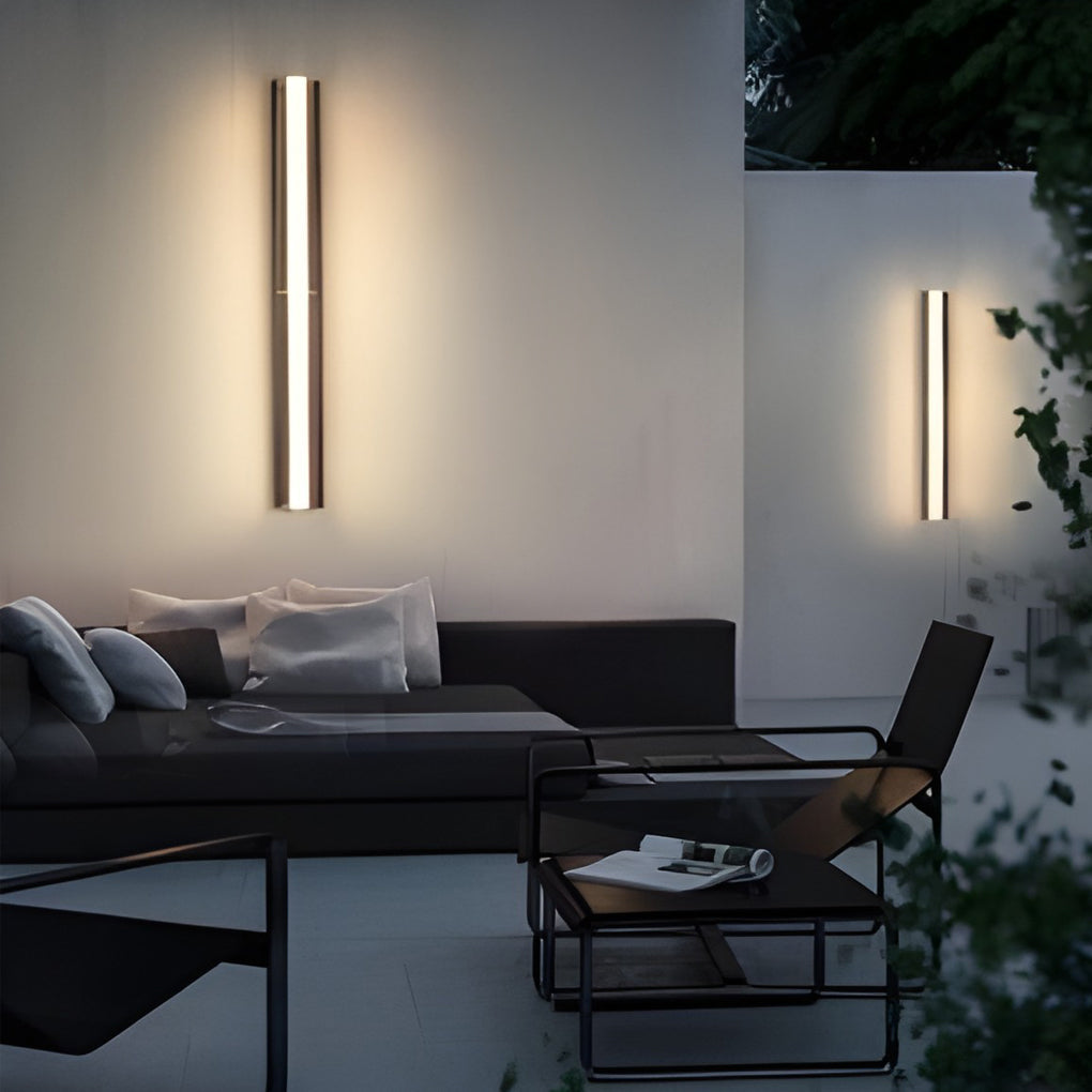 Long Acrylic LED Solar Wall Light – Waterproof Modern Linear Outdoor Wall Mounted Lighting for Garden, Porch & Building Facade