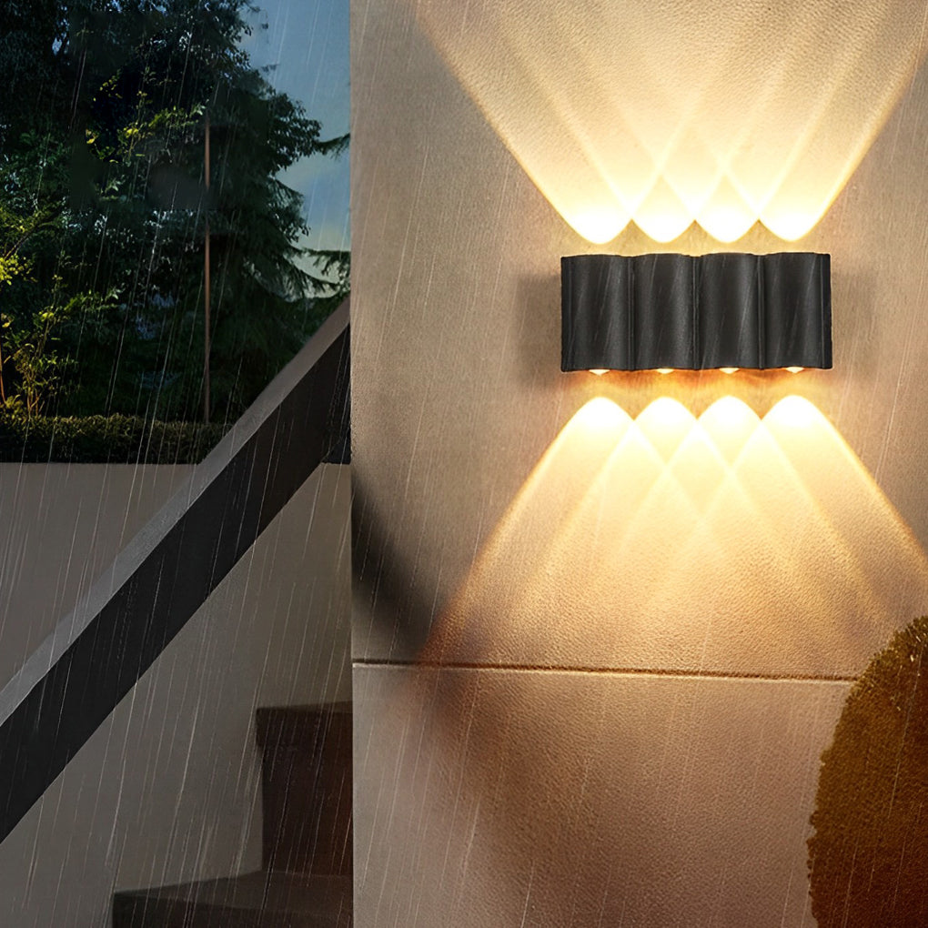 Creative Wave LED Up and Down Wall Light – Waterproof Modern Outdoor Wall Washer Lighting for Home, Porch & Garden