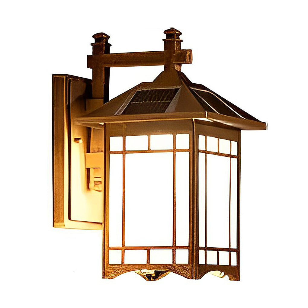Retro Vintage Solar LED Wall Lamp – Waterproof Outdoor Wall Sconce Lighting with Remote Control for Garden, Porch & Patio