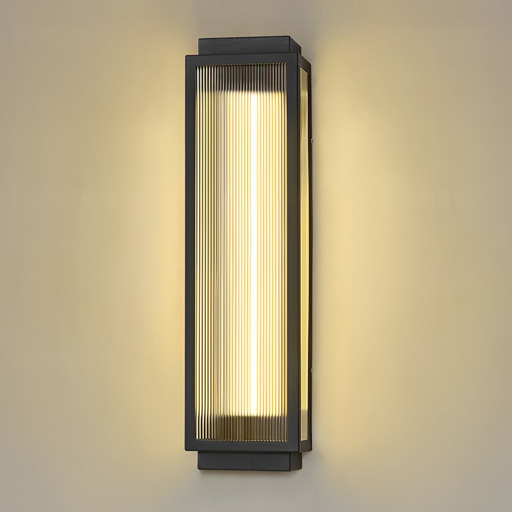 Rectangular Waterproof LED Wall Light – Modern Black Outdoor Strip Wall Lamp for Porch, Garden & Building Facade