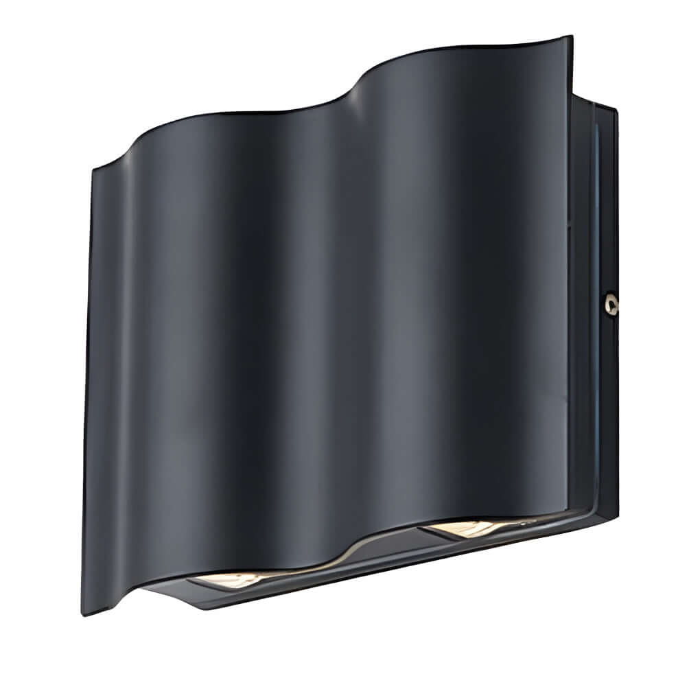 Arc Waterproof LED Wall Sconces – Modern Wave Up & Down Outdoor Wall Lights for Porch, Garden, and Building Facade Lighting