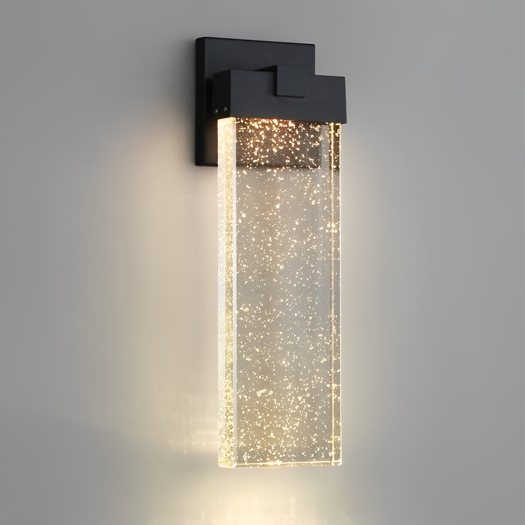 Rectangular Bubble Crystal LED Wall Light – Waterproof Modern Outdoor Wall Lamp for Porch, Garden & Building Facade