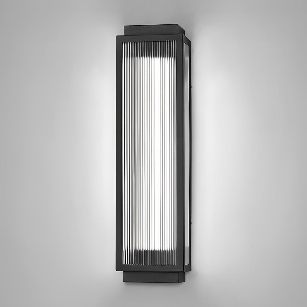 Rectangular Waterproof LED Wall Light – Modern Black Outdoor Strip Wall Lamp for Porch, Garden & Building Facade