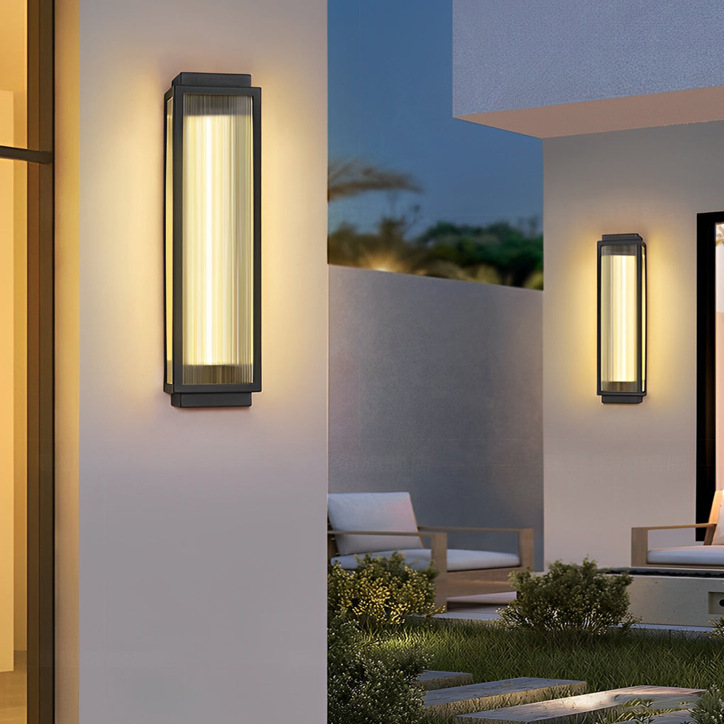 Rectangular Waterproof LED Wall Light – Modern Black Outdoor Strip Wall Lamp for Porch, Garden & Building Facade