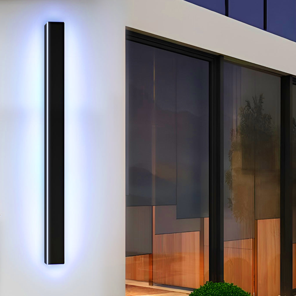 Black Long LED Linear Wall Lights – Modern Outdoor LED Lighting for Front Porch & Facade