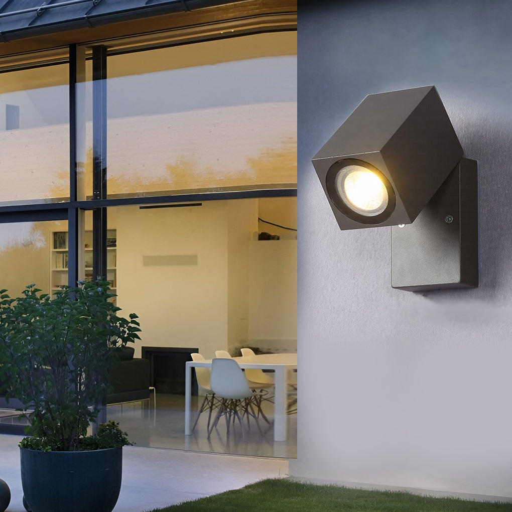 Square Adjustable Motion Sensor LED Wall Light – Waterproof Indoor & Outdoor Wall Sconce Spotlight for Home, Garden & Garage