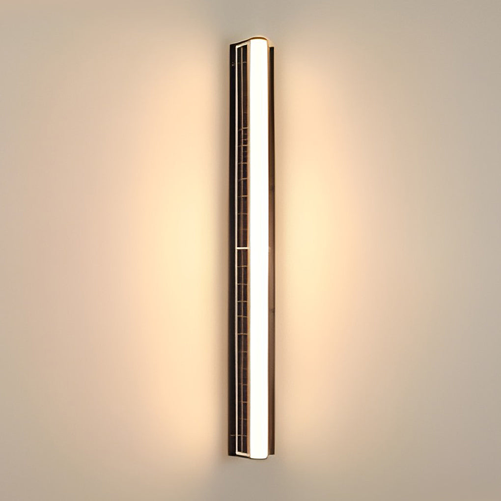 Long Acrylic LED Solar Wall Light – Waterproof Modern Linear Outdoor Wall Mounted Lighting for Garden, Porch & Building Facade