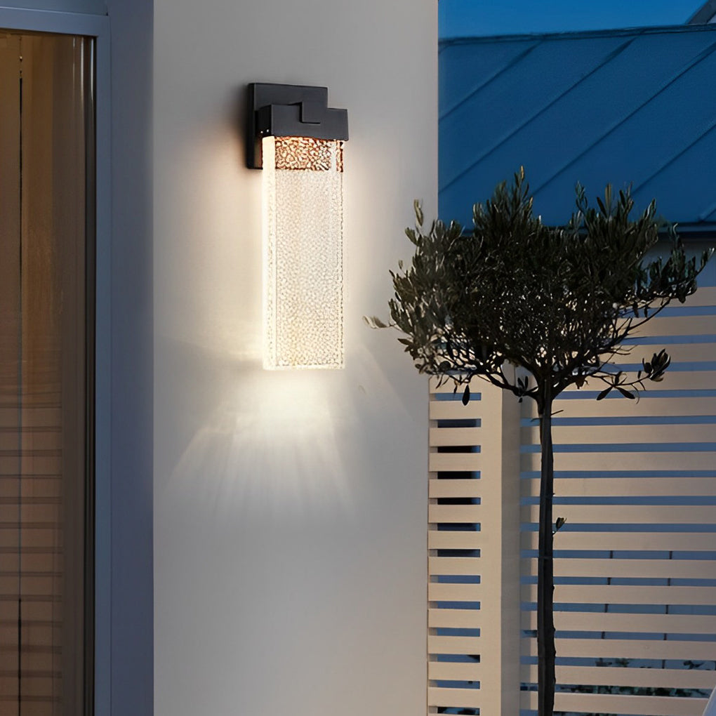 Rectangular Bubble Crystal LED Wall Light – Waterproof Modern Outdoor Wall Lamp for Porch, Garden & Building Facade