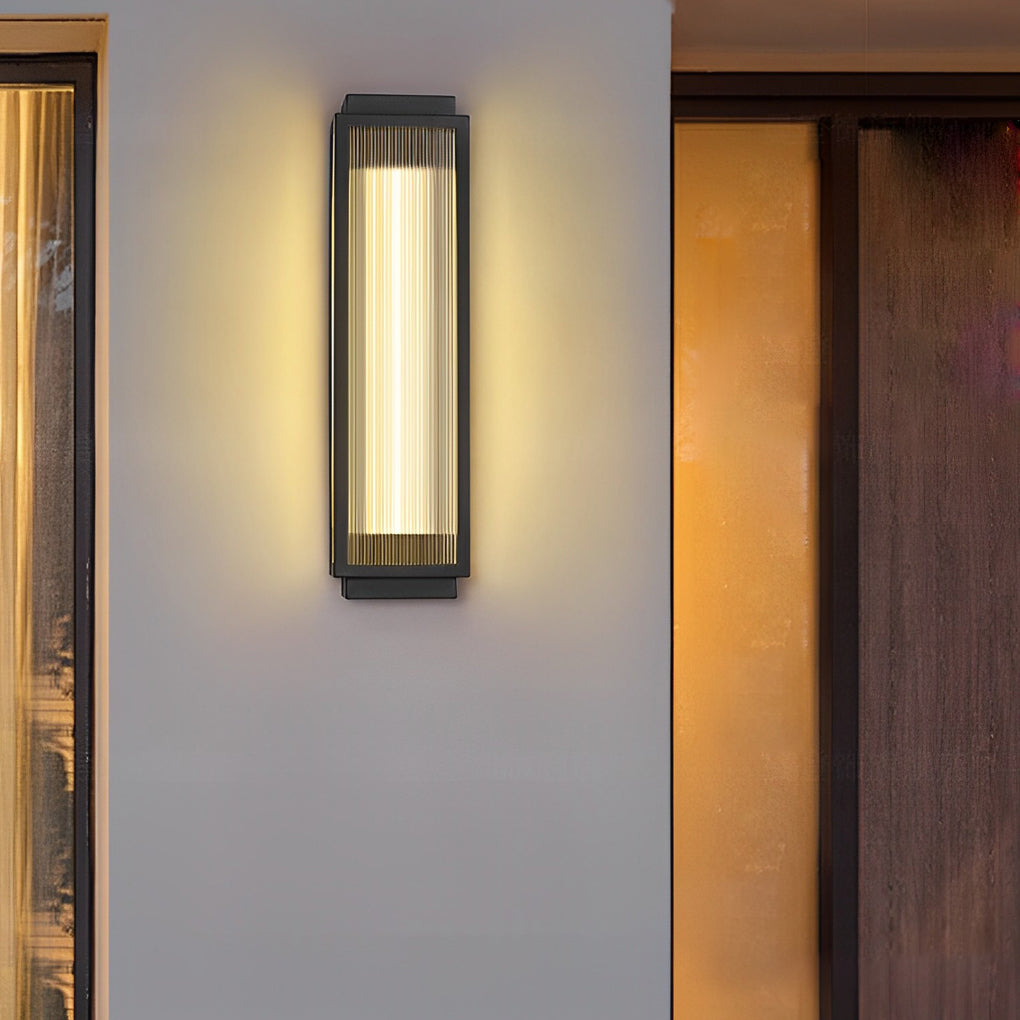 Rectangular Waterproof LED Wall Light – Modern Black Outdoor Strip Wall Lamp for Porch, Garden & Building Facade