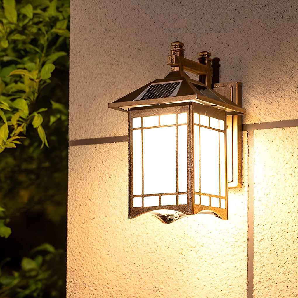 Retro Vintage Solar LED Wall Lamp – Waterproof Outdoor Wall Sconce Lighting with Remote Control for Garden, Porch & Patio