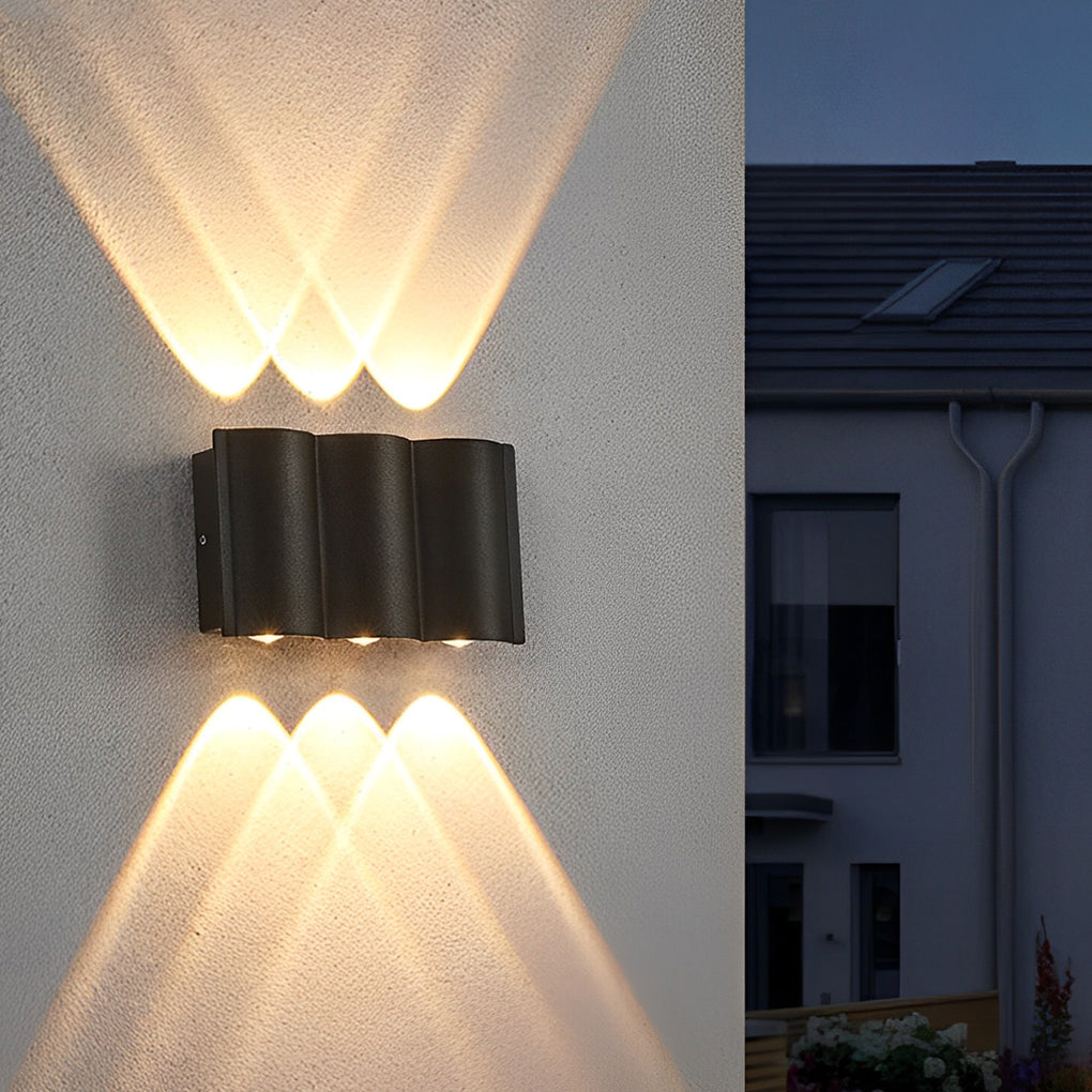 Creative Wave LED Up and Down Wall Light – Waterproof Modern Outdoor Wall Washer Lighting for Home, Porch & Garden