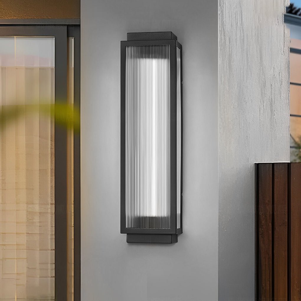 Rectangular Waterproof LED Wall Light – Modern Black Outdoor Strip Wall Lamp for Porch, Garden & Building Facade
