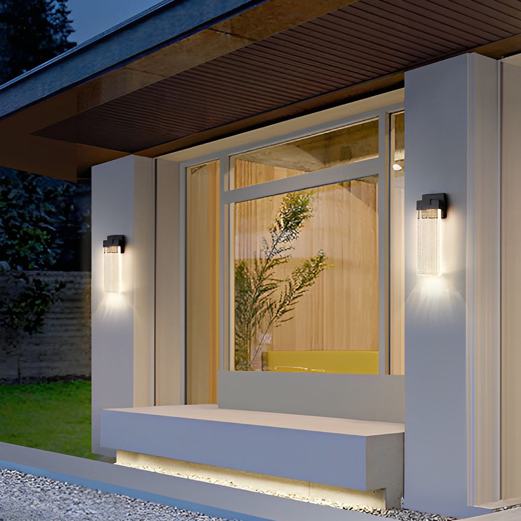 Rectangular Bubble Crystal LED Wall Light – Waterproof Modern Outdoor Wall Lamp for Porch, Garden & Building Facade