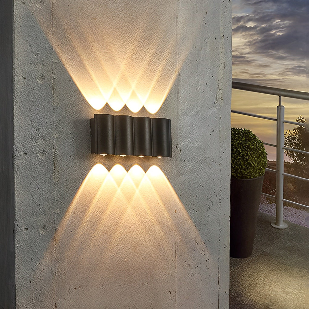 Creative Wave LED Up and Down Wall Light – Waterproof Modern Outdoor Wall Washer Lighting for Home, Porch & Garden