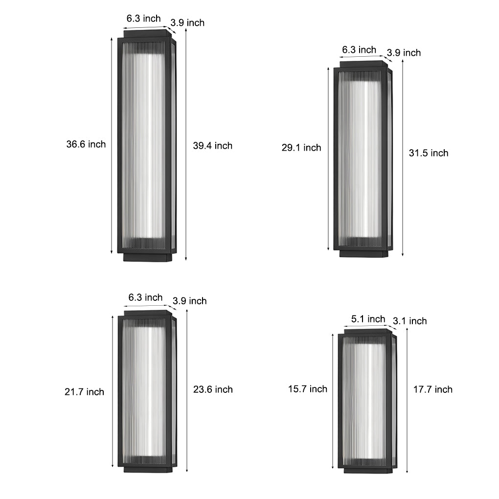 Rectangular Waterproof LED Wall Light – Modern Black Outdoor Strip Wall Lamp for Porch, Garden & Building Facade