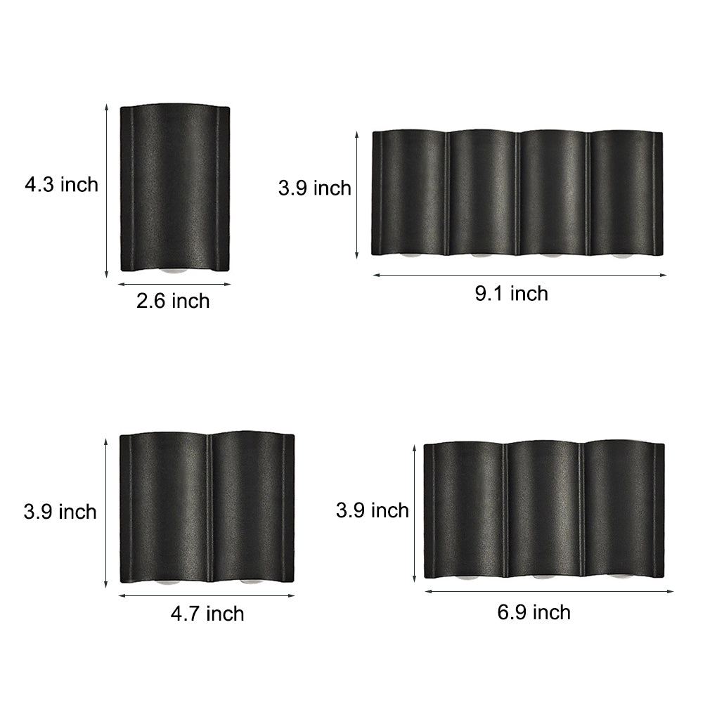 Creative Wave LED Up and Down Wall Light – Waterproof Modern Outdoor Wall Washer Lighting for Home, Porch & Garden