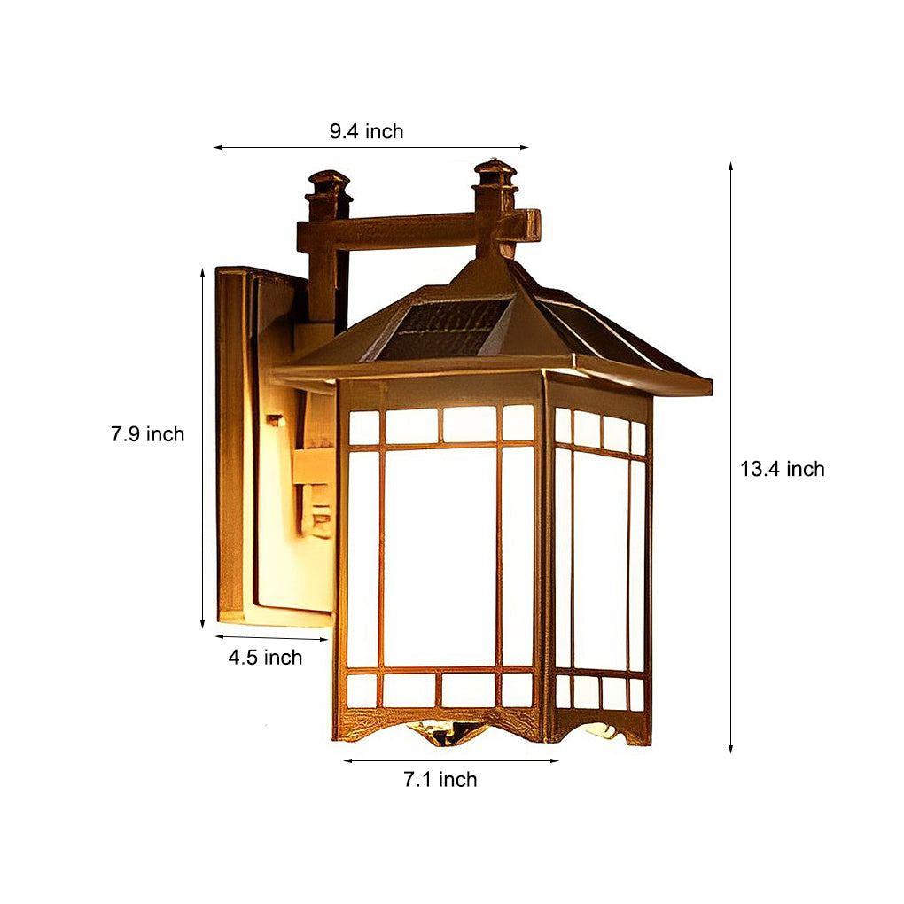 Retro Vintage Solar LED Wall Lamp – Waterproof Outdoor Wall Sconce Lighting with Remote Control for Garden, Porch & Patio