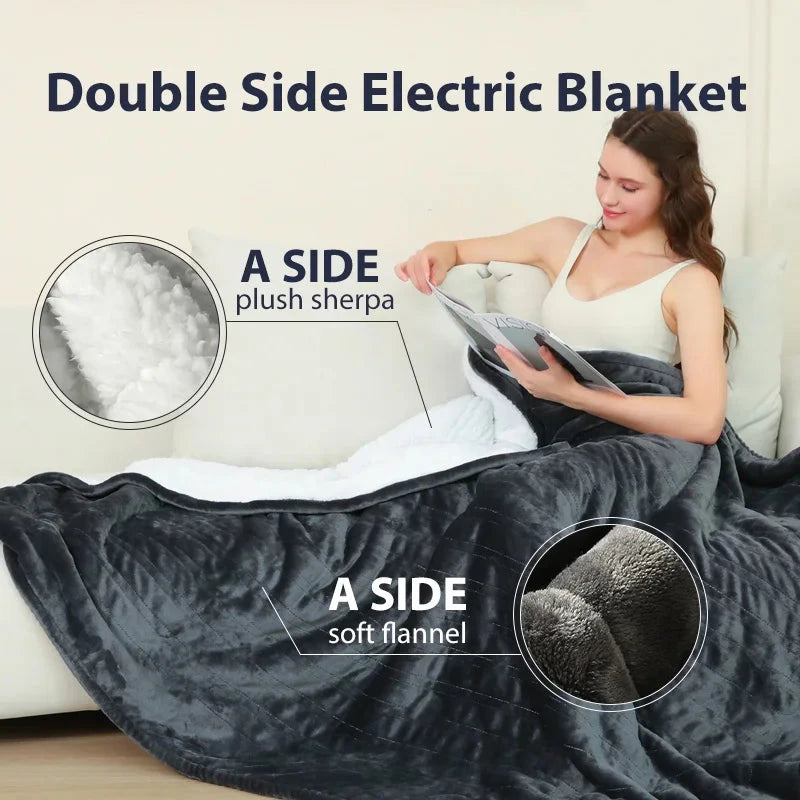 Fast Heating Electric Throw Blanket 80x140cm Throw Heated Blanket Machine Washable Temperature Control Warmer venvolt