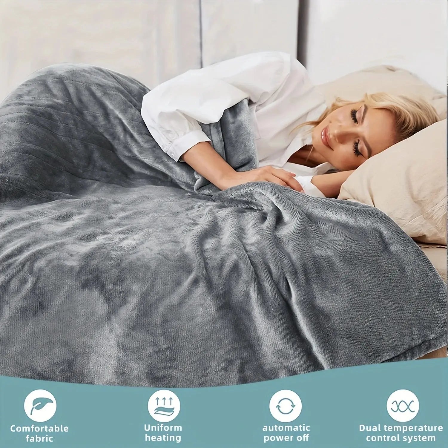 Heated Blanket-Electric Blanket,Soft Heated Throw Blanket with 6 Heating Levels venvolt