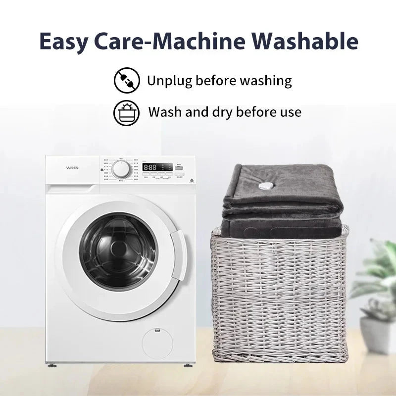 Fast Heating Electric Throw Blanket 80x140cm Throw Heated Blanket Machine Washable Temperature Control Warmer venvolt