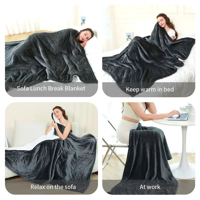 Fast Heating Electric Throw Blanket 80x140cm Throw Heated Blanket Machine Washable Temperature Control Warmer venvolt