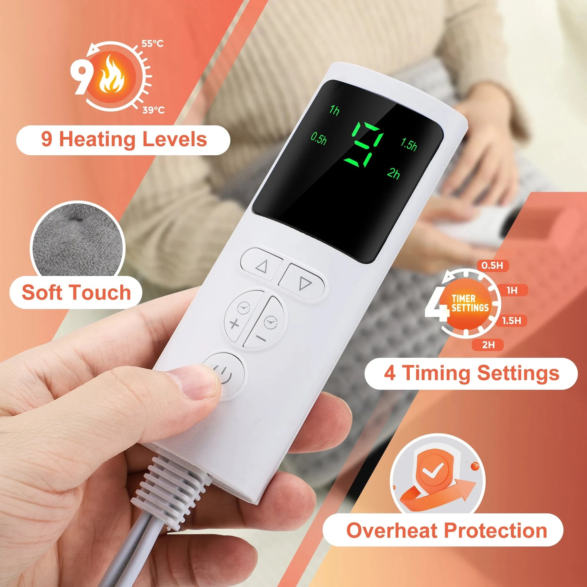 Electric Heating Pads for Cramps Winter Heater Mat For Office Sofa Beds Waist Back Warmer Blankets Camping 110V 220V Washable venvolt