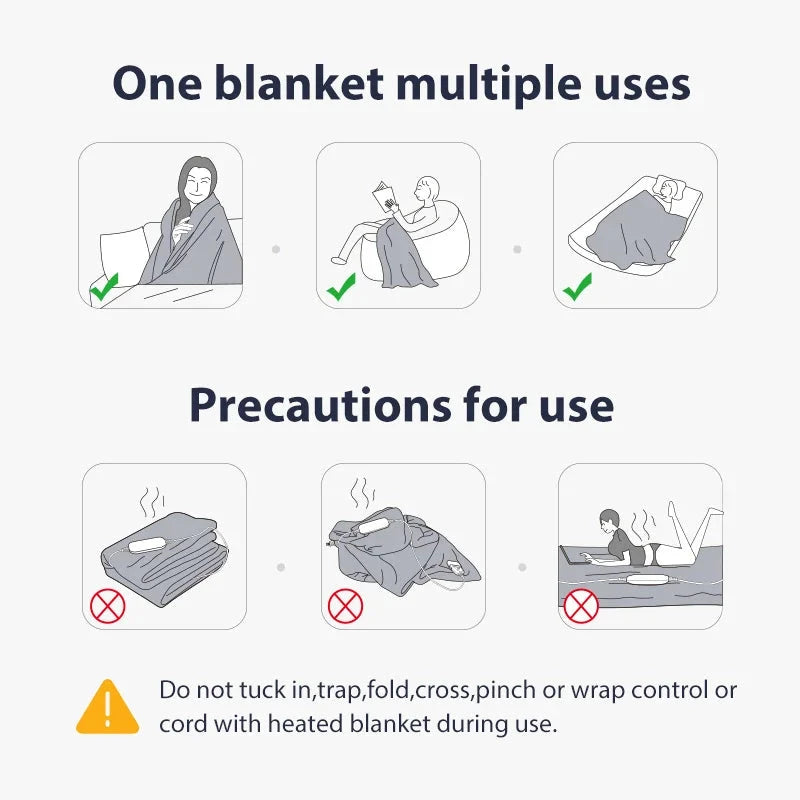 Fast Heating Electric Throw Blanket 80x140cm Throw Heated Blanket Machine Washable Temperature Control Warmer venvolt