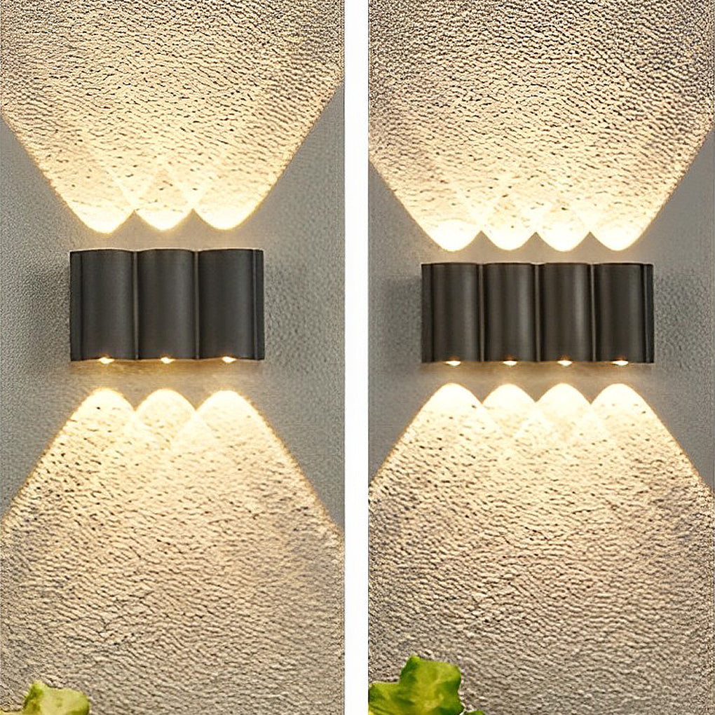 Creative Wave LED Up and Down Wall Light – Waterproof Modern Outdoor Wall Washer Lighting for Home, Porch & Garden