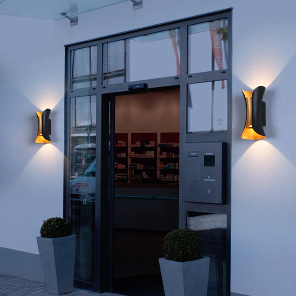 Curved LED Up & Down Wall Lights – Waterproof Modern Outdoor Lighting for Home & Building Facades
