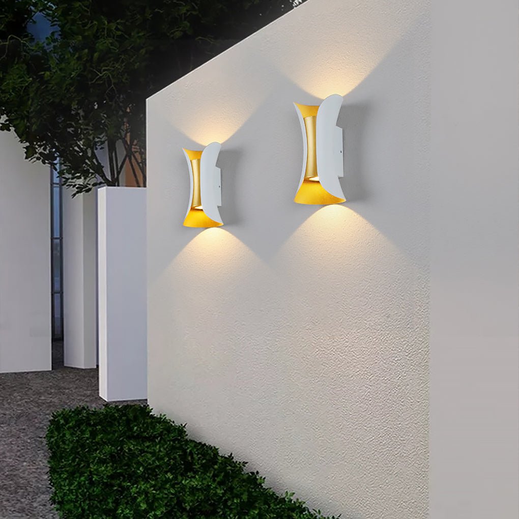 Curved LED Up & Down Wall Lights – Waterproof Modern Outdoor Lighting for Home & Building Facades
