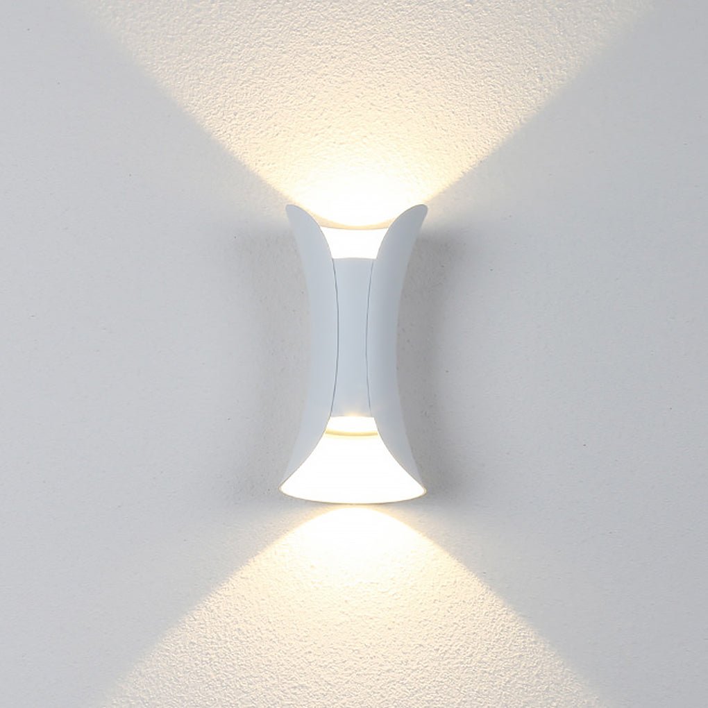 Curved LED Up & Down Wall Lights – Waterproof Modern Outdoor Lighting for Home & Building Facades