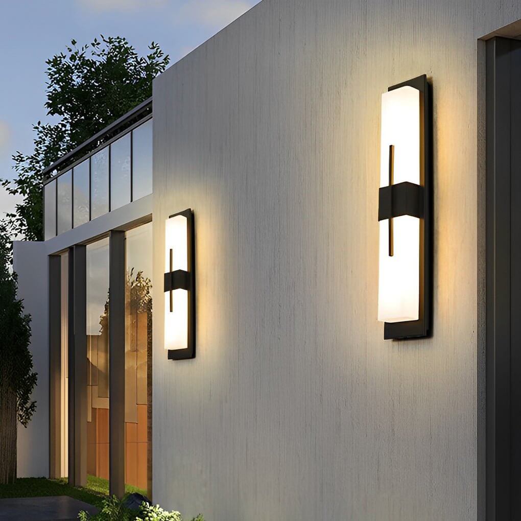 Creative Rectangular LED Wall Light – Modern Waterproof Black Outdoor Wall Lamp for Porch, Garden & Building Facade
