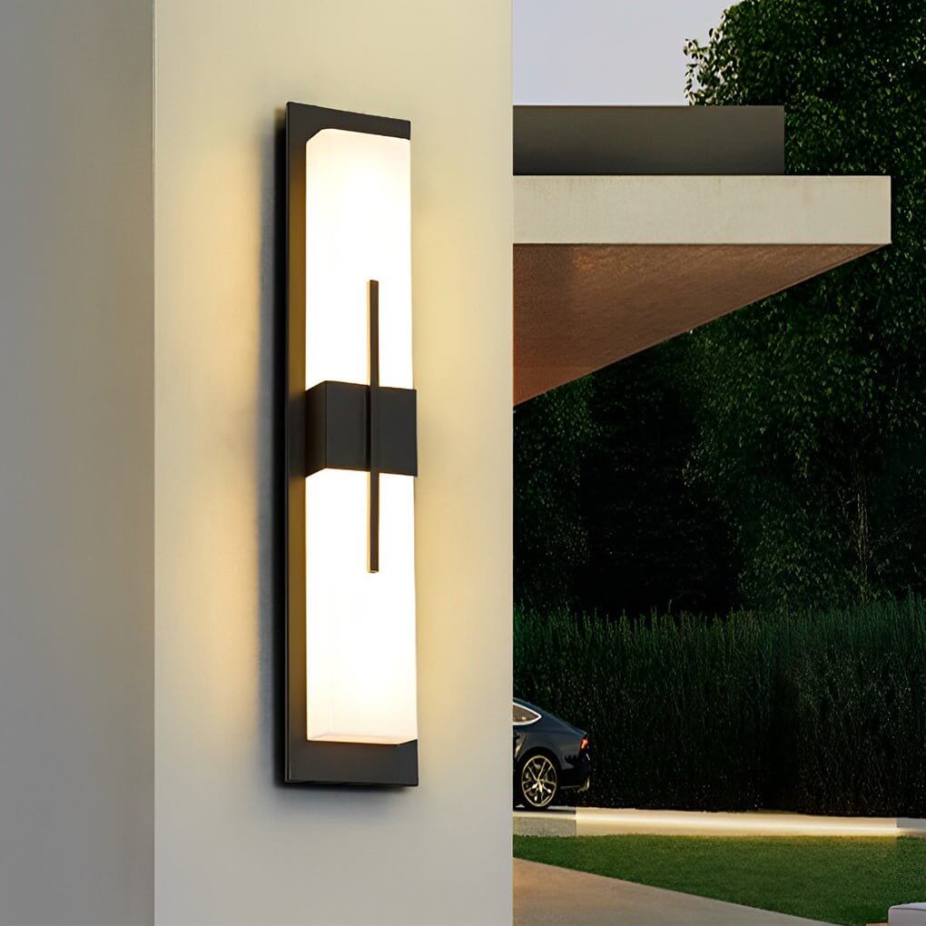 Creative Rectangular LED Wall Light – Modern Waterproof Black Outdoor Wall Lamp for Porch, Garden & Building Facade