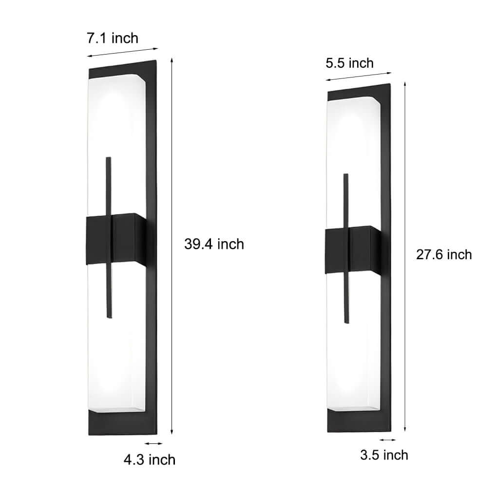 Creative Rectangular LED Wall Light – Modern Waterproof Black Outdoor Wall Lamp for Porch, Garden & Building Facade