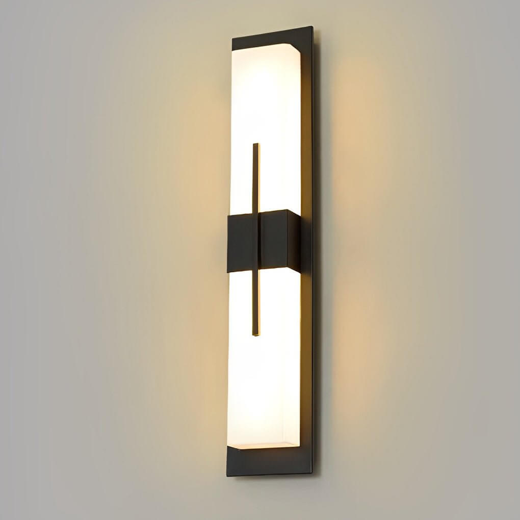 Creative Rectangular LED Wall Light – Modern Waterproof Black Outdoor Wall Lamp for Porch, Garden & Building Facade