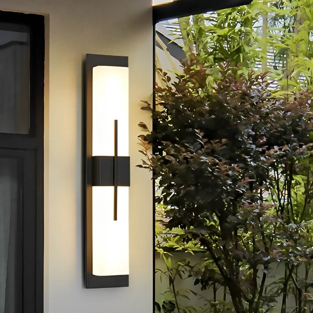 Creative Rectangular LED Wall Light – Modern Waterproof Black Outdoor Wall Lamp for Porch, Garden & Building Facade