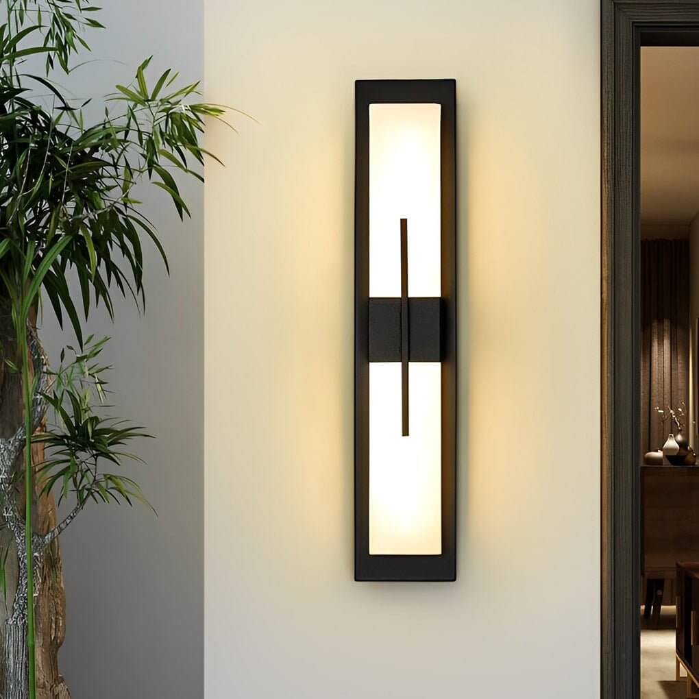 Creative Rectangular LED Wall Light – Modern Waterproof Black Outdoor Wall Lamp for Porch, Garden & Building Facade