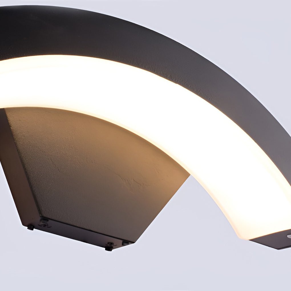 Classic Curved Glow LED Wall Light – Modern Outdoor Downlight Wall Mounted Sconce for Porch, Patio & Building Facade