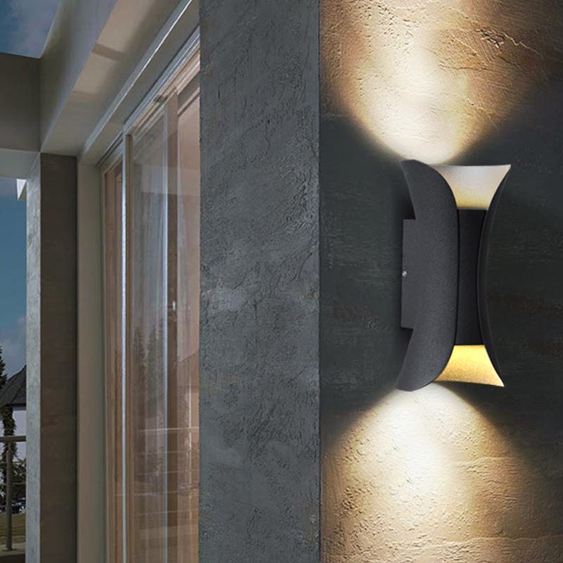 Curved LED Up & Down Wall Lights – Waterproof Modern Outdoor Lighting for Home & Building Facades