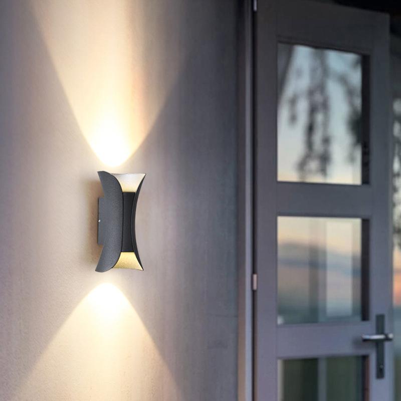 Curved LED Up & Down Wall Lights – Waterproof Modern Outdoor Lighting for Home & Building Facades