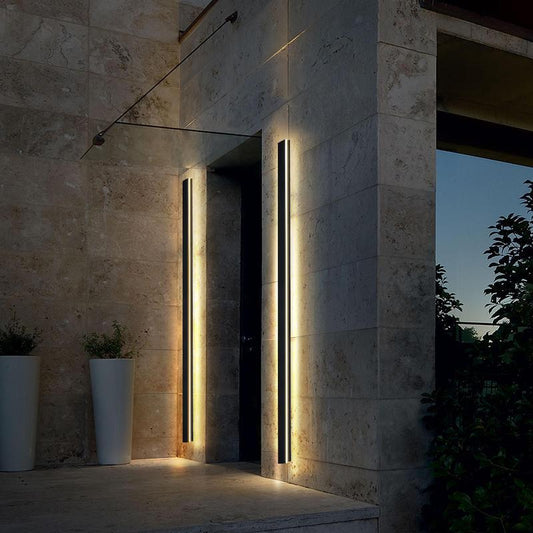 Long LED Linear Wall Lights – Dimmable RGB Modern Black Minimalist Lighting for Home, Hallway & Living Room Decor