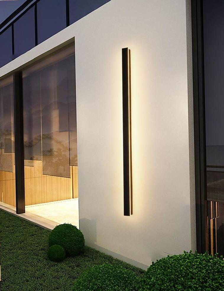 Long LED Linear Wall Lights – Dimmable RGB Modern Black Minimalist Lighting for Home, Hallway & Living Room Decor
