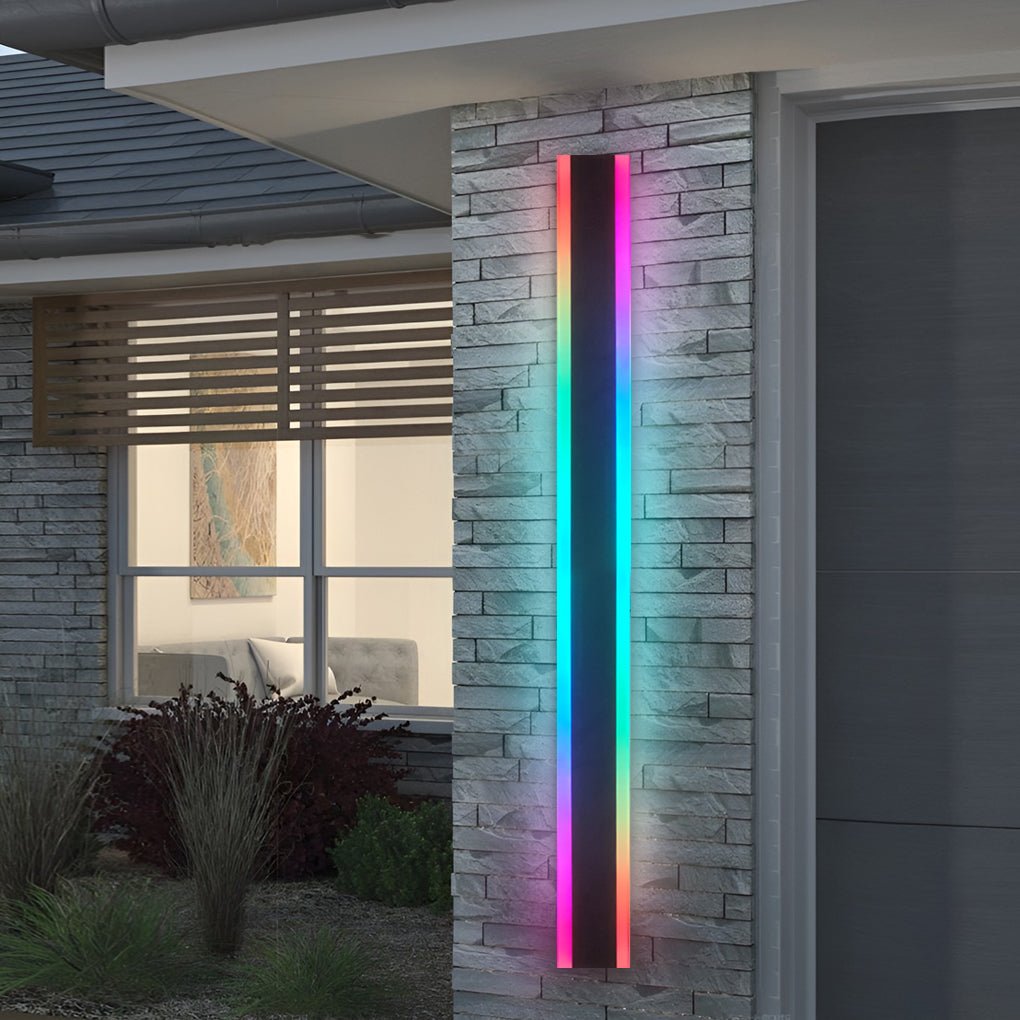 Linear LED Long Outdoor Wall Light – Minimalist Waterproof Exterior Wall Mount Lighting for Porch, Patio & Building Facade
