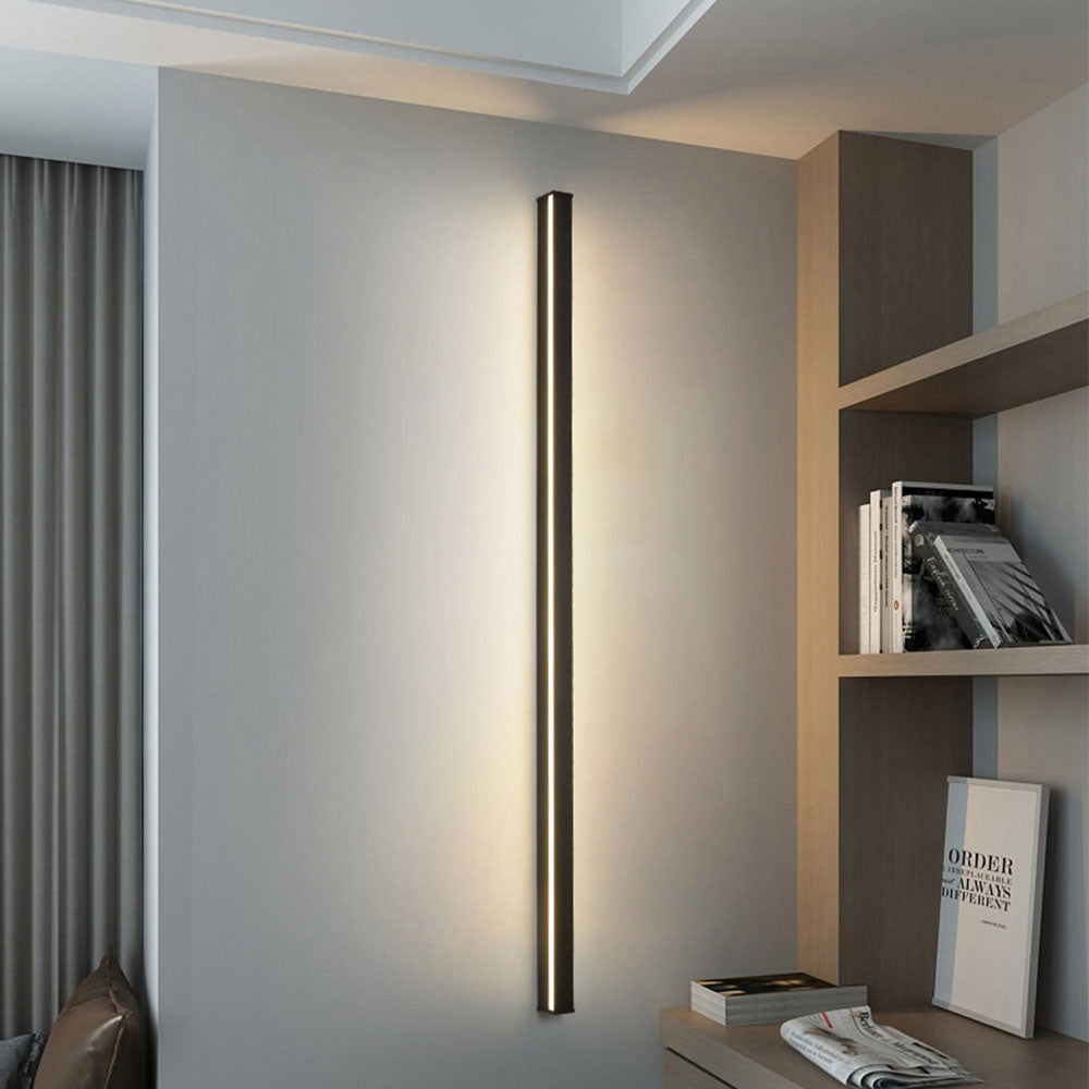 Long LED Linear Wall Lights – Dimmable RGB Modern Black Minimalist Lighting for Home, Hallway & Living Room Decor