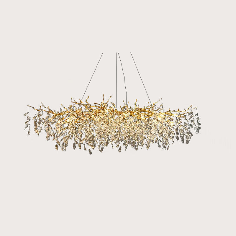 Adjustable Minimalist Aluminum & Crystal Pendant Light