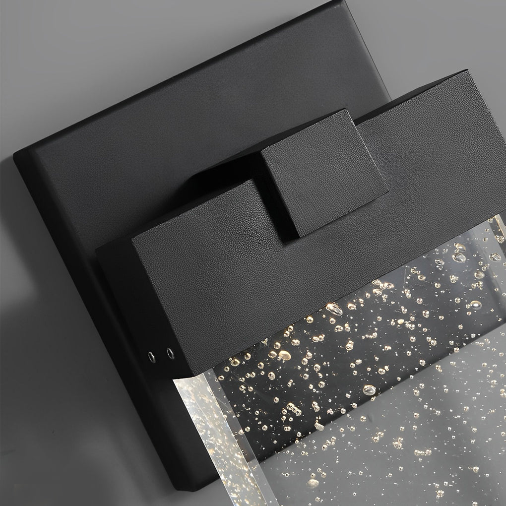 Rectangular Bubble Crystal LED Wall Light – Waterproof Modern Outdoor Wall Lamp for Porch, Garden & Building Facade venvolt