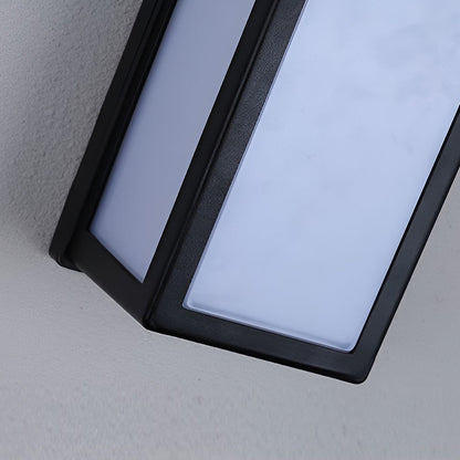 Rectangle LED Motion Sensor Wall Light – Modern Black Waterproof Outdoor Sconce Lighting for Porch, Garden & Garage