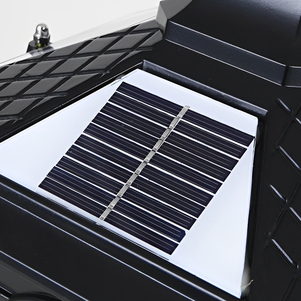 Waterproof LED Outdoor Pillar Lamp Dual Solar & Hardwired for Garden, Lawn & Villa Gate