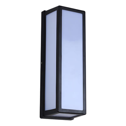 Rectangle LED Motion Sensor Wall Light – Modern Black Waterproof Outdoor Sconce Lighting for Porch, Garden & Garage