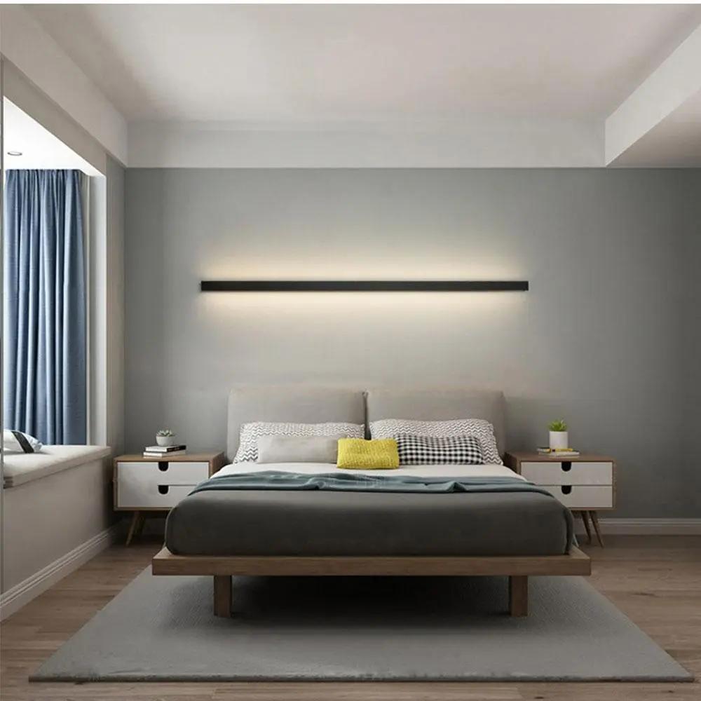 Long LED Linear Wall Lights – Dimmable RGB Modern Black Minimalist Lighting for Home, Hallway & Living Room Decor venvolt